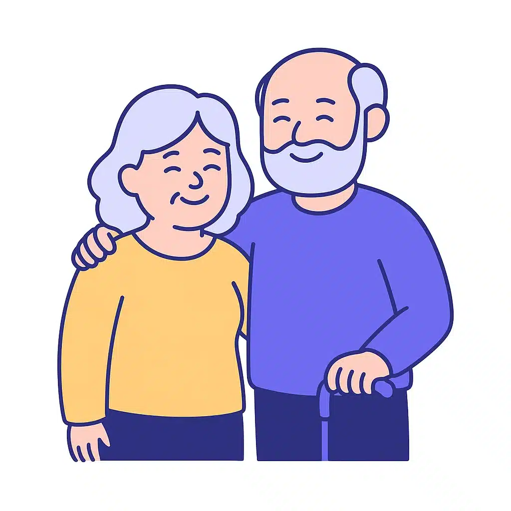 Couple senior souriant — mutuelle santé senior ADS Assurance